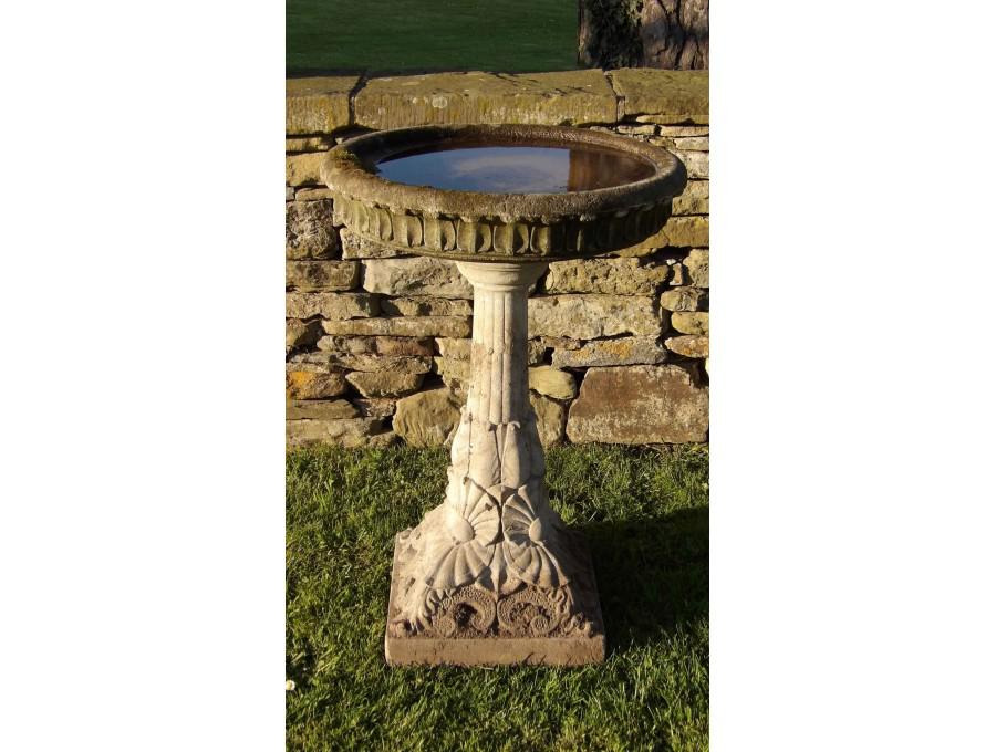 Large Weathered Birdbath