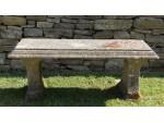 Face on view of vintage stone bench 