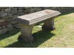 Side view of vintage stone bench 