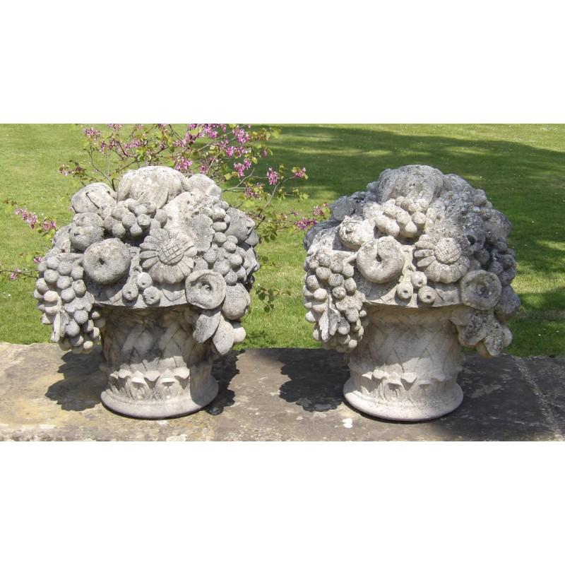 Pair of Weathered Garden Finials