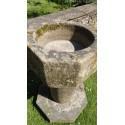 Top view of stone font 