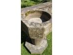 Top view of stone font 