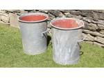 Side view of galvanised planters