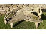 Close view of garden bench 