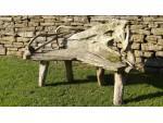 Side on view of garden bench 
