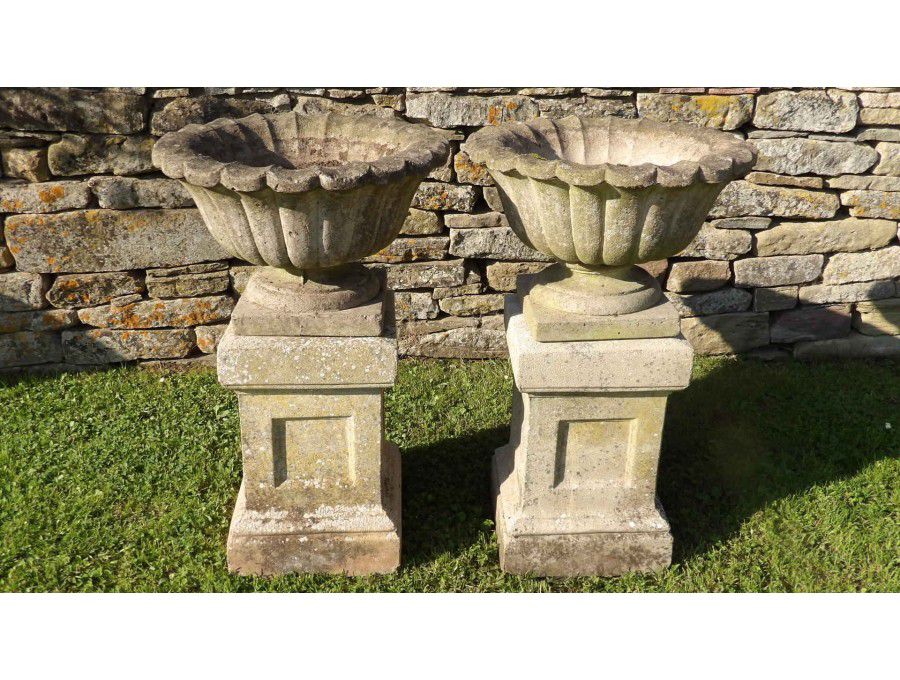 A Pair of Vintage Garden Urns