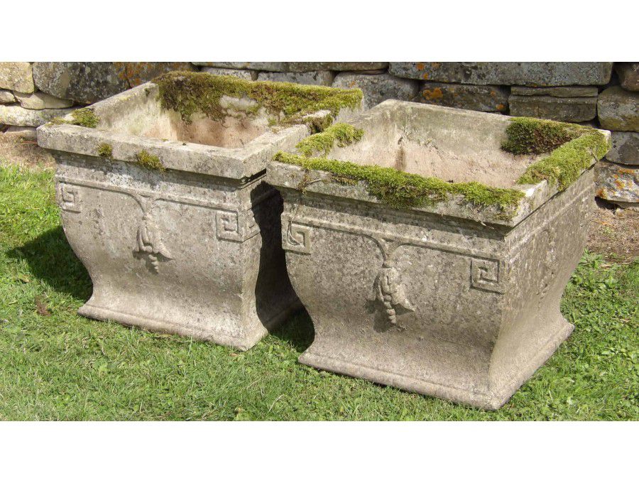 Pair of Vintage Square Planters