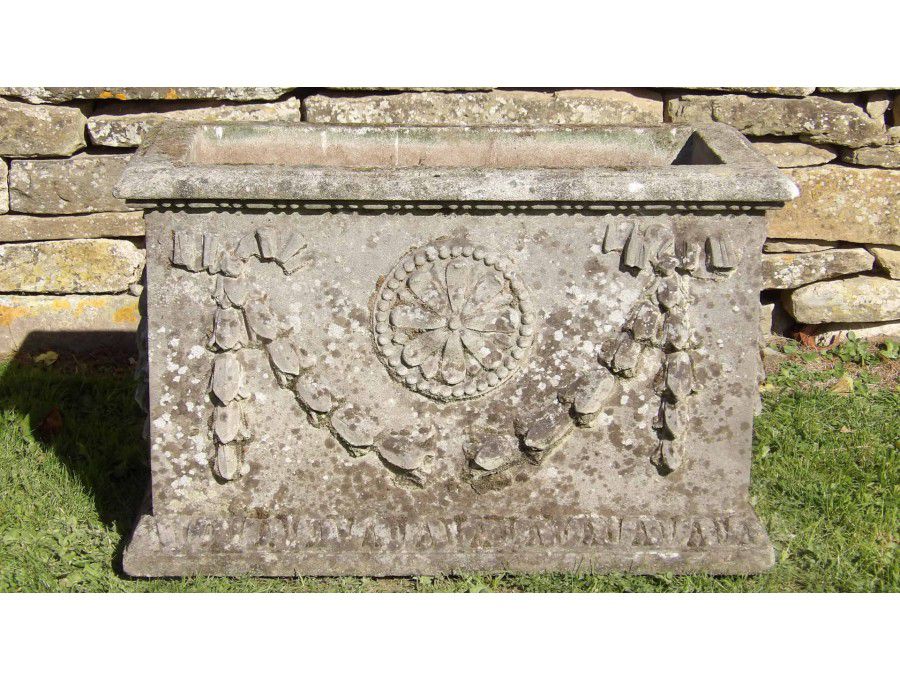 A Weathered Haddonstone Planter