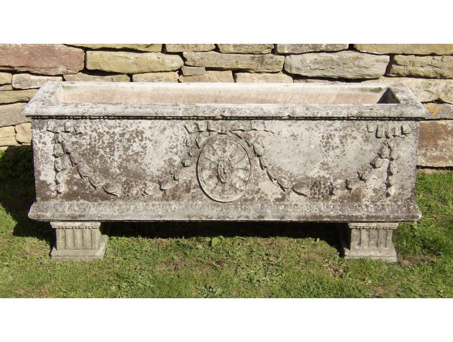 A Weathered Haddonstone Planter