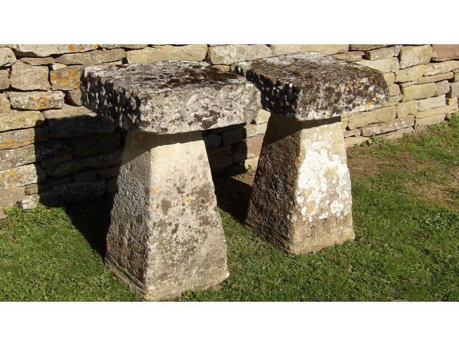 Two Antique Limestone Staddle Stones