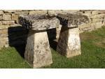 Two Antique Limestone Staddle Stones
