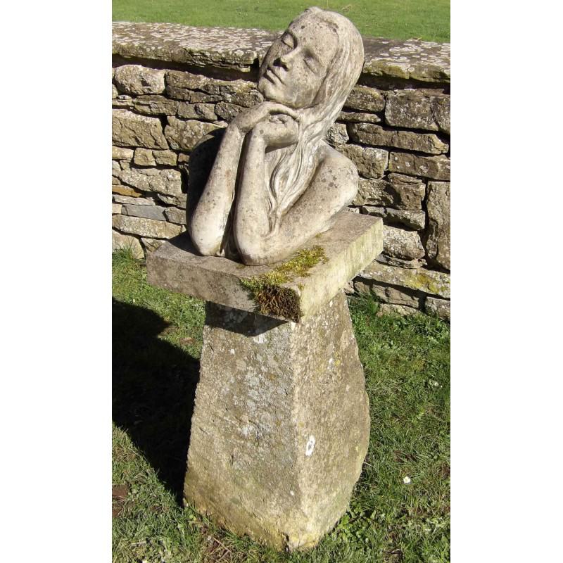 Weathered Garden Sculpture of a Girl Modern Holloways Garden Ornaments