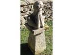 Weathered Garden Sculpture of a Girl