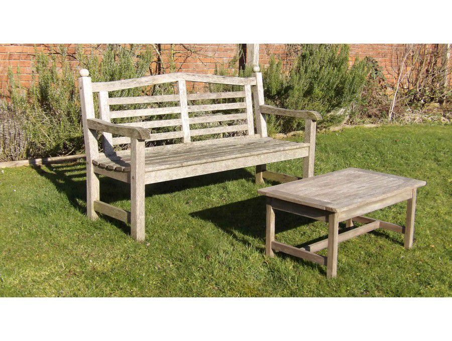 Weathered Teak Garden Bench