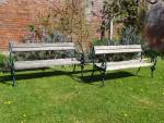 Pair Weathered Garden Benches