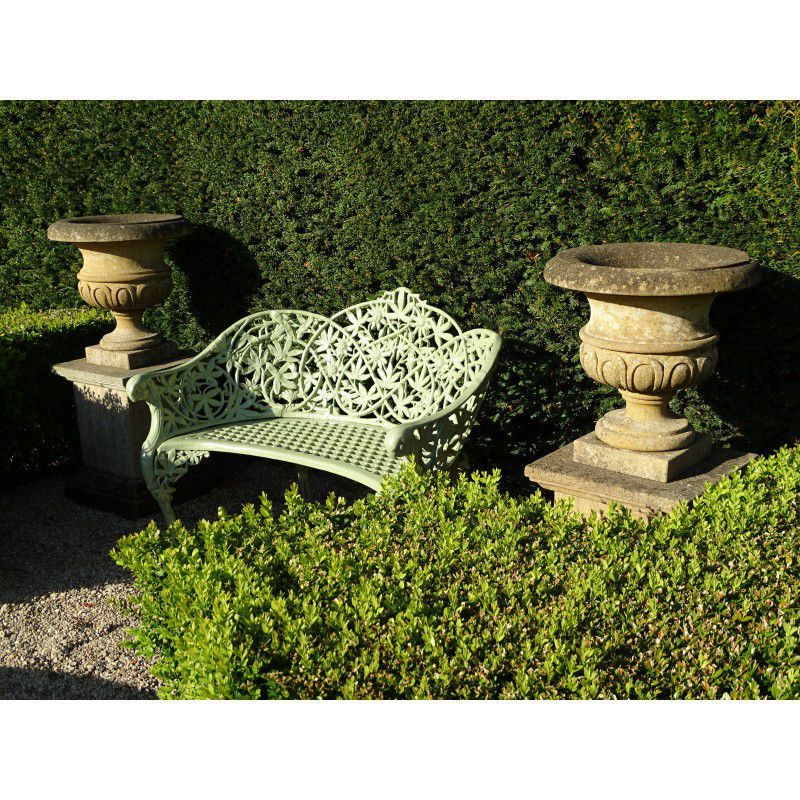 Weathered Stone Garden Urns