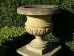 Weathered Stone Garden Urns