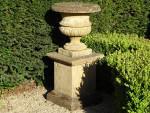 Weathered Stone Garden Urns