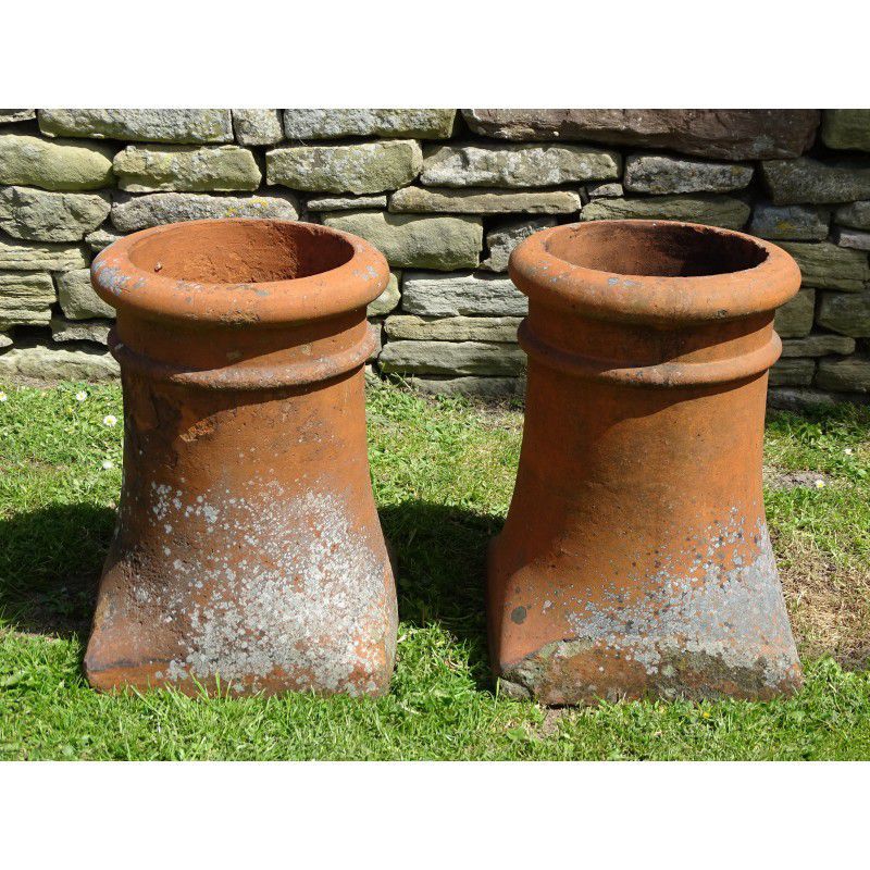 Pair Salvaged Chimney Pots