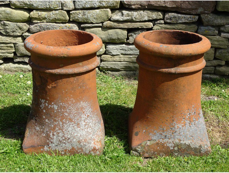 Pair Salvaged Chimney Pots