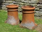Pair Salvaged Chimney Pots