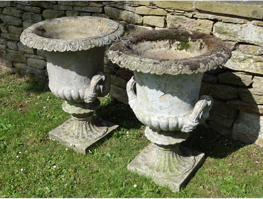 Pair Large Antique Urns