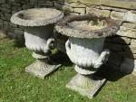 Pair Large Antique Urns