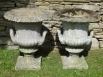 Pair Large Antique Urns