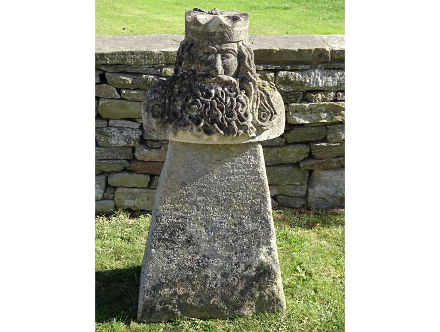 Carved Stone Celtic Bust