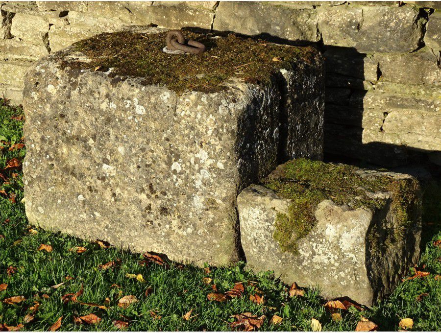 Salvaged Limestone Mounting Block