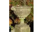 Weathered Large Urn on Plinth