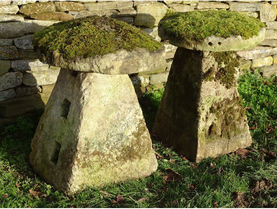 Antique Limestone Staddle Stones