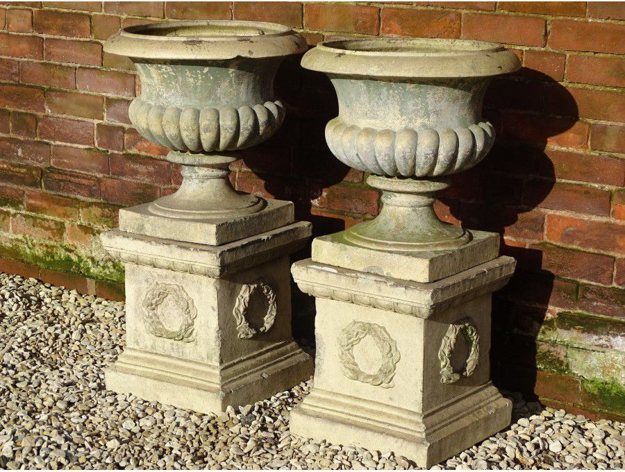 Pair Antique Garden Urns