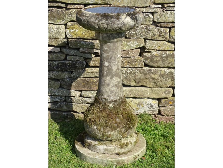 Antique Limestone Birdbath