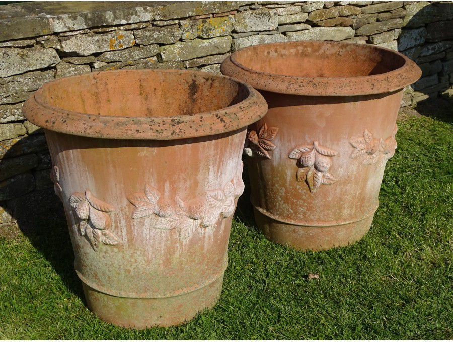 Pair Large Terracotta Planters