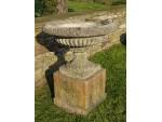 Vintage Stone Urn on Base