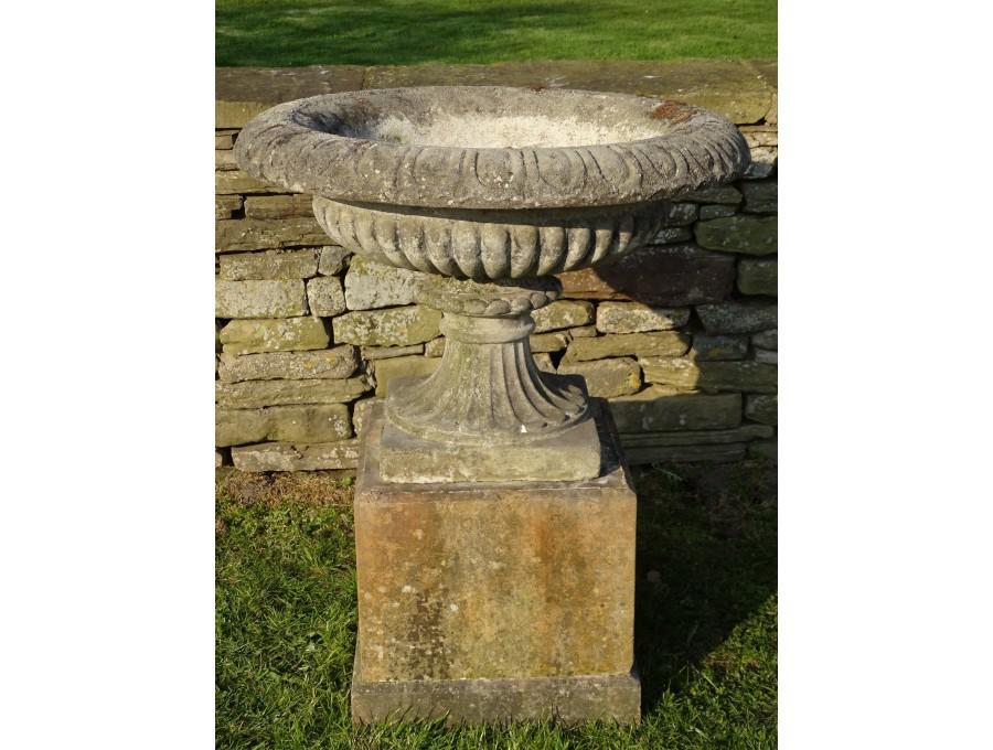 Vintage Stone Urn on Base