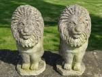 Pair Weathered Lions