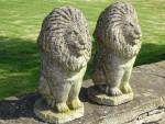 Pair Weathered Lions