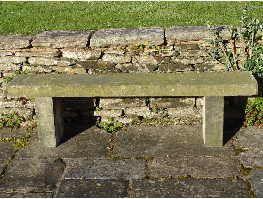 Salvaged Stone Bench