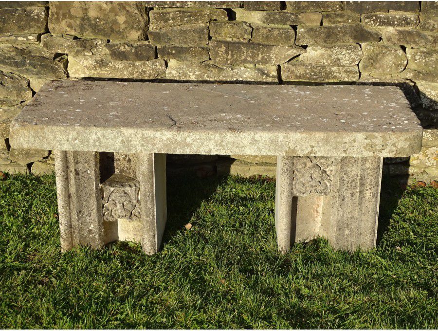 Salvaged Stone Bench
