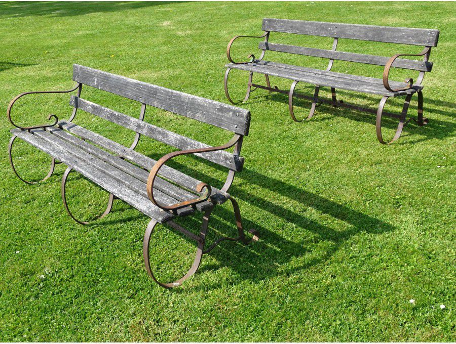 Pair Vintage Benches