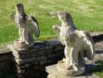 Pair Vintage Stone Eagles