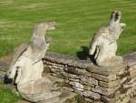 Pair Vintage Stone Eagles