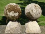 Antique Limestone Ball Finials