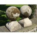 Antique Limestone Ball Finials