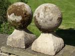 Antique Limestone Ball Finials
