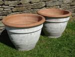 Pair weathered Terracotta Planters