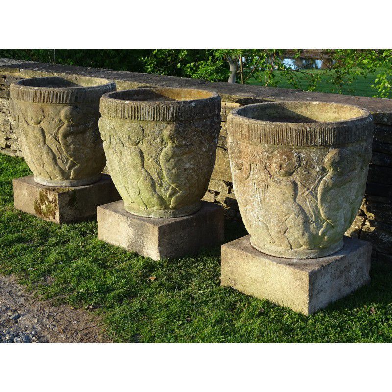 Three Large Vintage Planters Antique Planters Holloways Garden Antiques