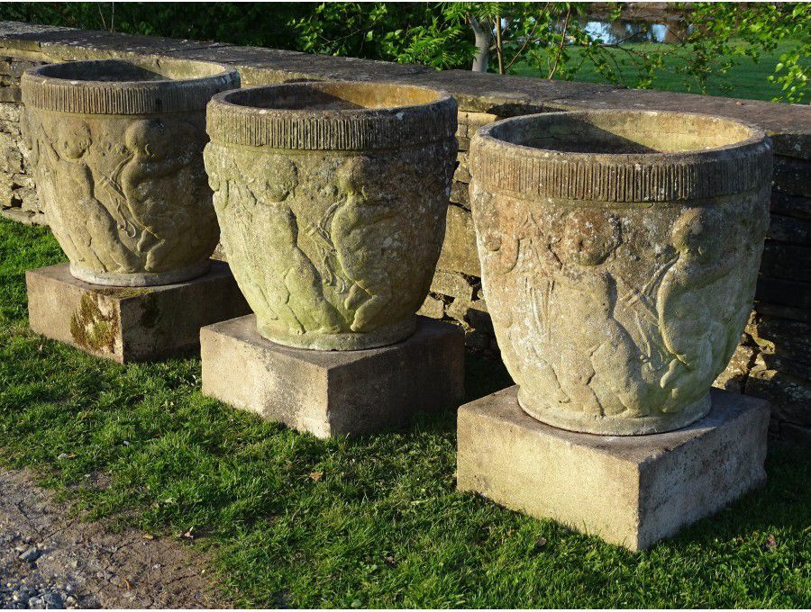 Three Large Vintage Planters